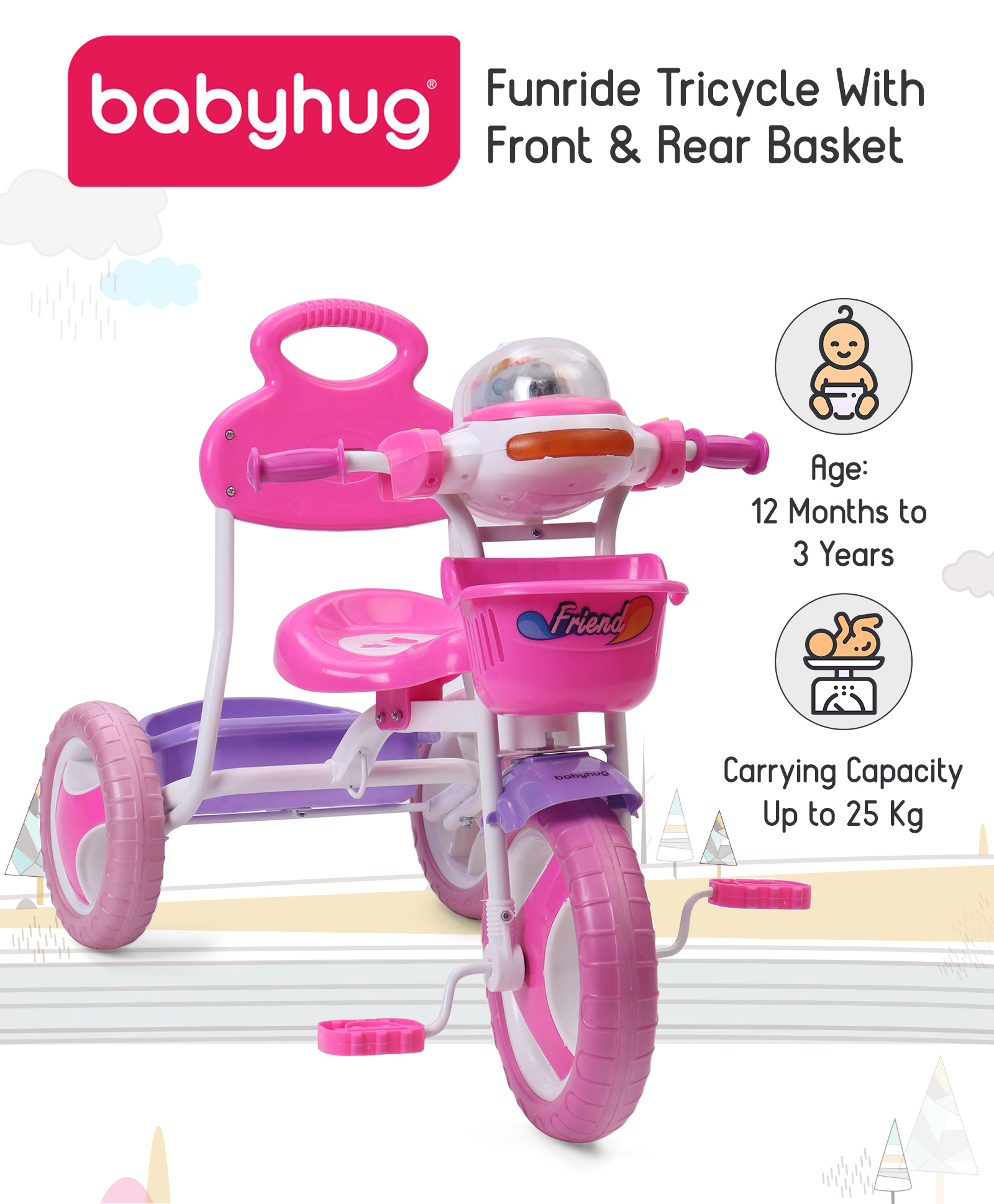 babyhug gladiator tricycle