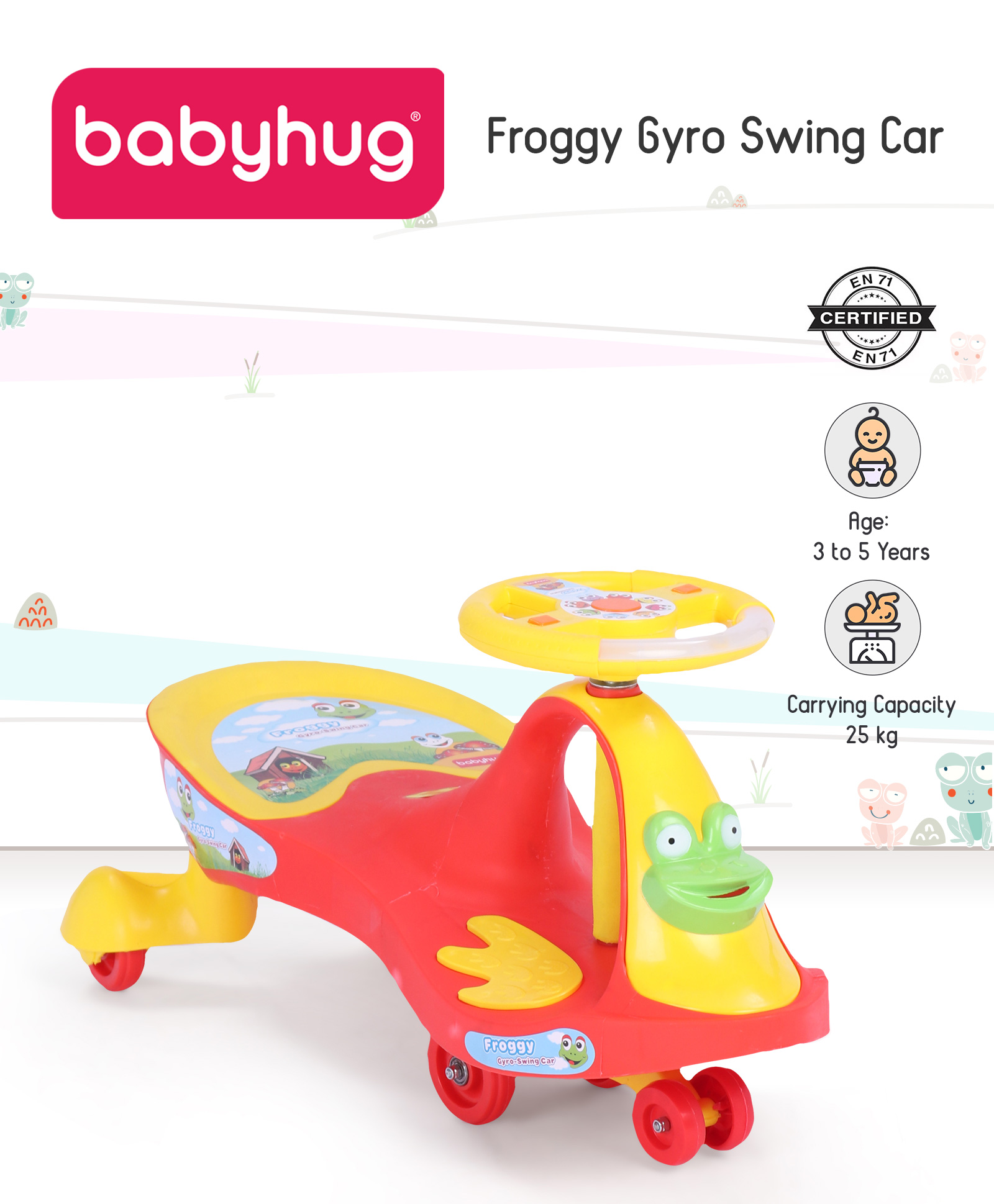 Babyhug froggy gyro sales swing car