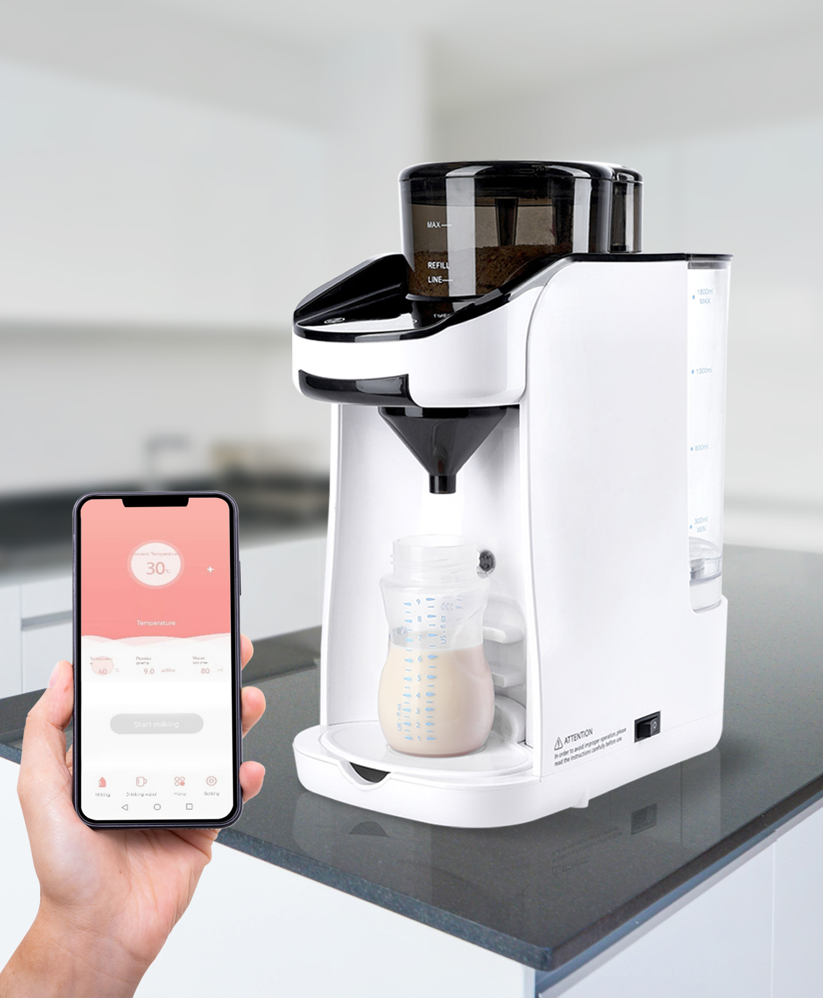 App Controlled Smart Baby Formula Dispenser - Smart Formula Mixer – livingEZ