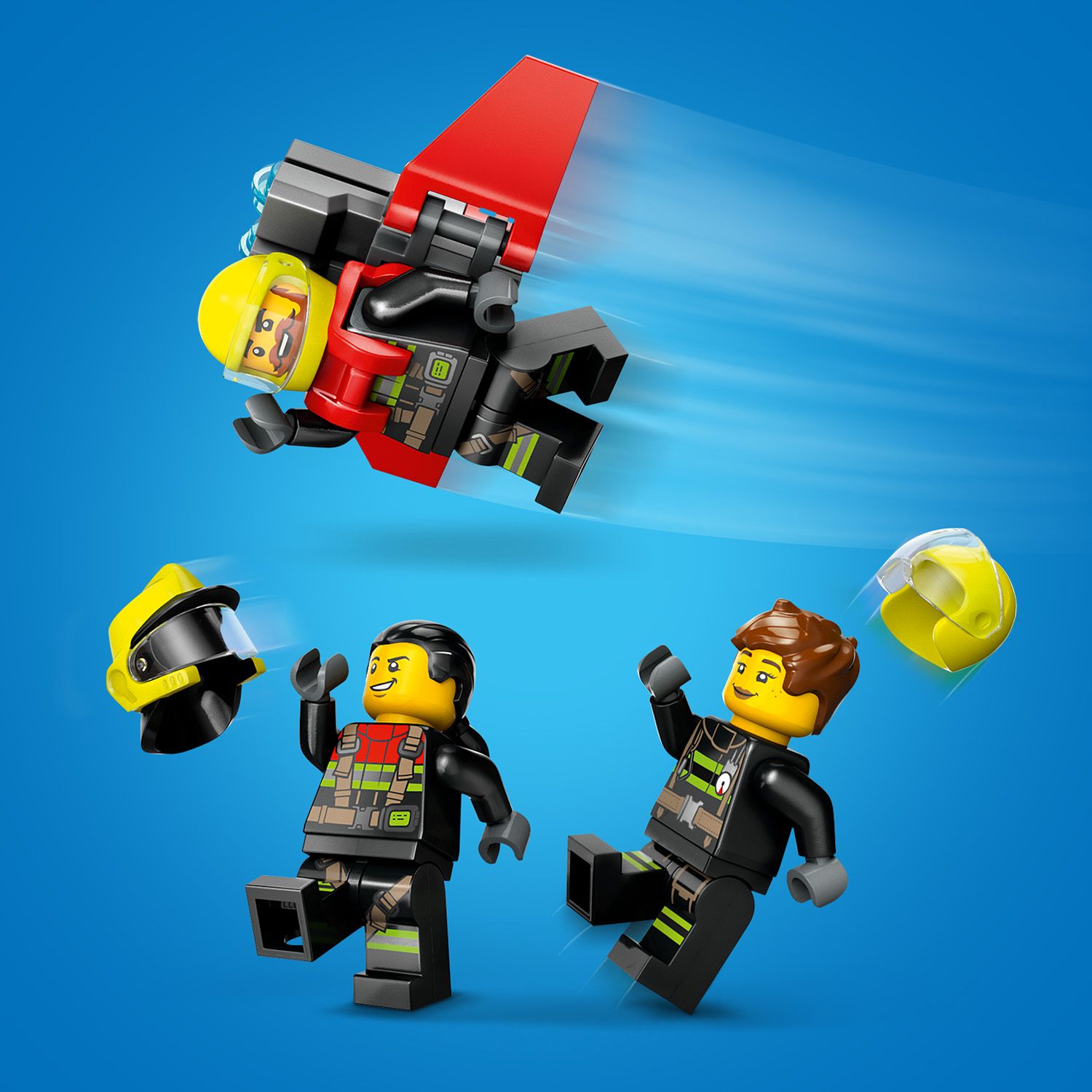 3 firefighter minifigures