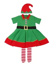 Brain Giggles Christmas Elf Costume For Girls - Medium