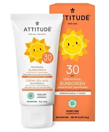 Attitude little ones Natural Sunscreen SPF 30 - 100% mineral Vanilla Blossom - 75g