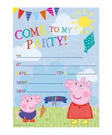 Various Brands Peppa & George Party Invites - Pack Of 20