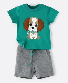 Babyqlo Dog Tee with Shorts Set - Green