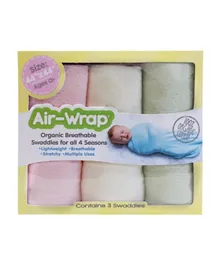'Woombie Old Fashioned Air Wrap Pack of 3 - Girl Pastels Color Pastel Pink