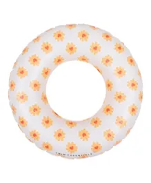 حلقة سباحة سويم إسنشيلز بطبعة زهور وقلوب - أبيض وأصفر