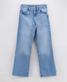 Little Pieces Lplana Wide Denim Jeans - Light Blue
