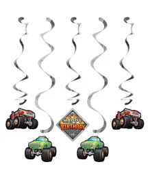 Creative Converting Monster Truck Rally Dizzy Danglers Assorted - Pack of 5