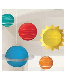 Party Centre Blast Off Birthday Planet Lanterns Multicolor - Pack of 5