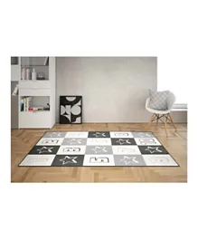 Number Tiles Area Rugs  - Black and White
