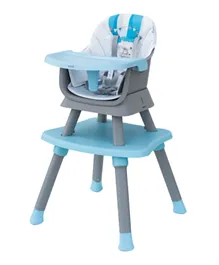 Moon 6-In-1 High Chair with Safety Harness And Belt - Blue