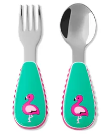 Skip Hop Zootensils Flamingo Fork & Spoon - Set Of 2