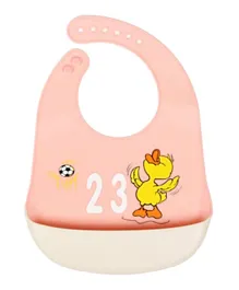 Little Angel Duckling Printed Baby Silicon Bib - Pink