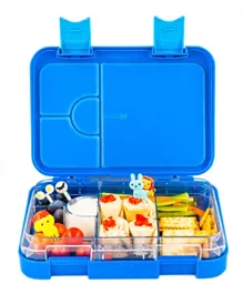 صندوق طعام بينتو سناك أتاك بحيّزين قابلين للتحويل 4 و 6 - أزرق