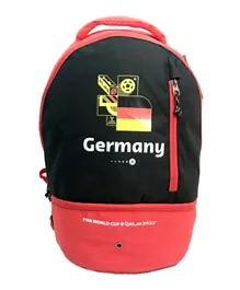 فيفا - حقيبة ظهر رياضية 2022 - ألمانيا - أحمر وأسود - 17 بوصة