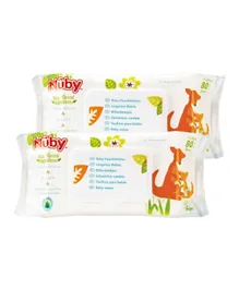 Nuby Baby Wipes Combo Pack of 2 - 80 Each