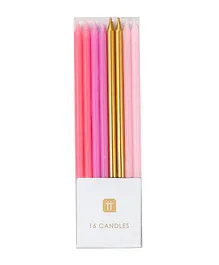 Talking Tables Rose Pink Candles - 19 Pieces
