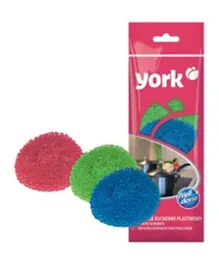 York Plastic Scrubber - 3 Pieces