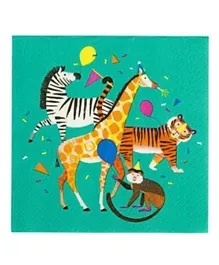 Talking Tables Party Animals Napkin Pack of 20 - Multicolour