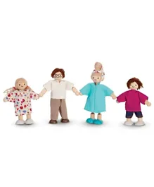 Plan Toys Family Wooden Pack of 4 Modern Doll - 13cm
