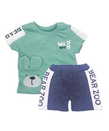 Donino Baby Bear Zoo Tee with Shorts Set - Light Green