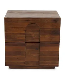 PAN Home Catania Acacia Wood Night Stand With 2 Drawers - Brown