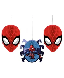 Party Centre Spider-Man Webbed Honeycomb Decoration - Pack of 3