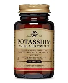SOLGAR Potassium Amino Acid Complex Dietary Supplement - 100 Tablets