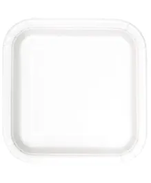 Unique Bright White Square Plates Pack of 14 - 9 Inches