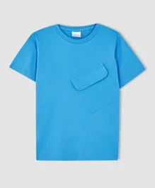 DeFacto Front Pocket Patch Tee - Blue