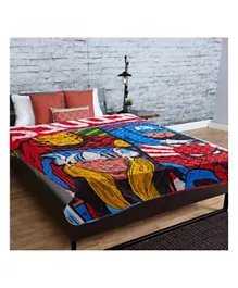 Marvel Quilted Avengers Print Bedspread - Multicolor