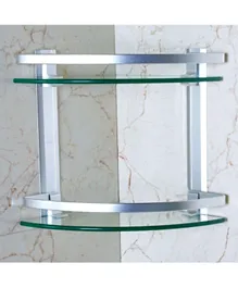 Danube Home Milano Two Layer Glass Corner Shelf