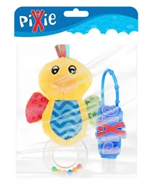 Pixie  Duck Rattle Toy with Hand Sanitizer - Combo Pack
