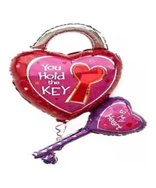 Anagram Large Shape Key To My Heart Foil Balloon - 88.9cm