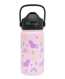 Little Angel  Kids Steel Insulated Water Bottle Pink - 400mL