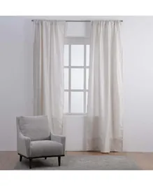 PAN Home Gareth Jacquard Sheer Curtain Set Beige - 2 Pieces