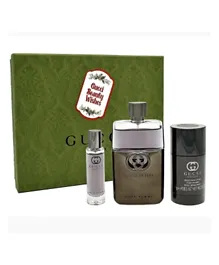 Gucci Guilty Pour Homme Set With 90mL EDT Spray + 15mL Mini EDT + 75mL Deo Stick