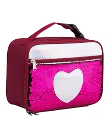 Lamar Kids Sequin Heart Insulated Thermal Lunch Bag - Fuchsia Pink