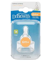 Dr Brown's Silicone Narrow Options Nipple Pack of 2 - White