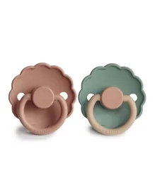 FRIGG Daisy Silicone Baby Pacifier 2-Pack Rose Gold/Willow - Size 2