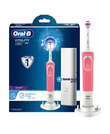 Oral B Vitality 200 Electric Rechargeable Toothbrush With Travel Case - Pink