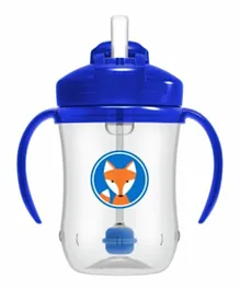 Dr Brown's Blue Deco Baby's First Straw Cup with Handles - 270ml