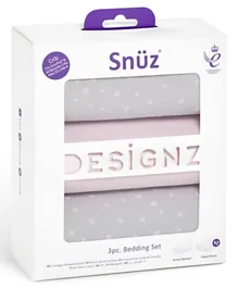 SnuzPod Light Breathable and 100% Soft Jersey Cotton Crib Bedding Set Pack of 3 - Rose Spot