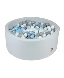 Ezzro Round Ball Pit With 200 Balls - Light Blue, White, Light Grey & Transparent