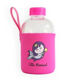 Milk&Moo Little Mermaid Kids Glass Water Bottle - 600mL