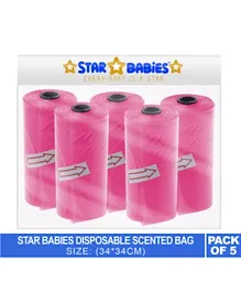 Star Babies Scented Bag Pink Large 75 Bags Pack of 5