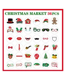 Highland Christmas Photo Booth Props for Party - 36 Pieces