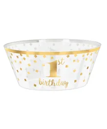 Party Centre 1st Birthday Gold Large Plastic Serving Bowl - Gold