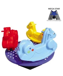 Megastar Pony Musketeers Merry Go Round Metal Playset - Multicolour