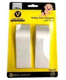 Veeseven White Protective Safety Door Stopper - 2 Pieces